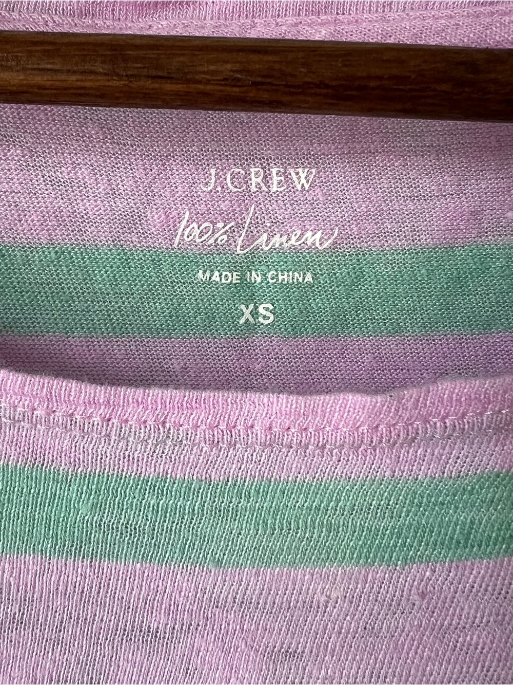 J. Crew Pink and Mint Striped Cap-Sleeve Pocket Top - Picture 3 of 5